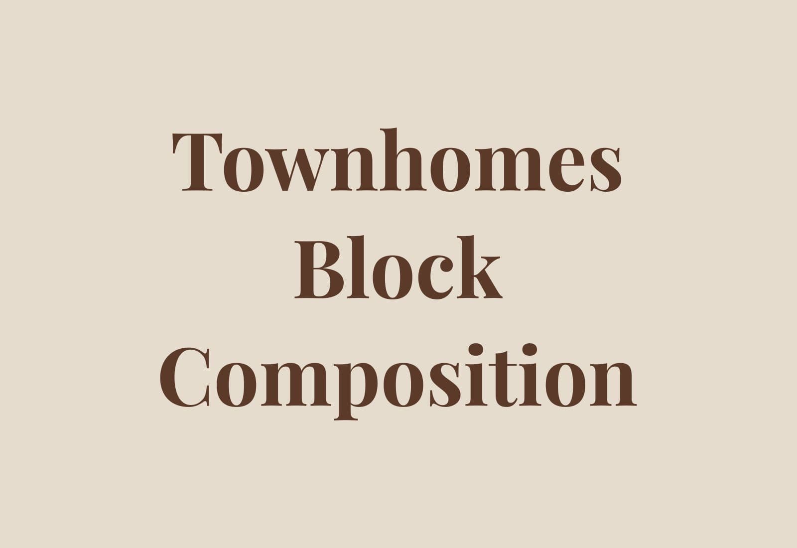 Townhome block with rhythmic facade composition, stacked units, and coordinated entry sequence.